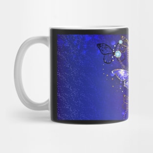 Blue Background with Sapphire Butterfly Mug